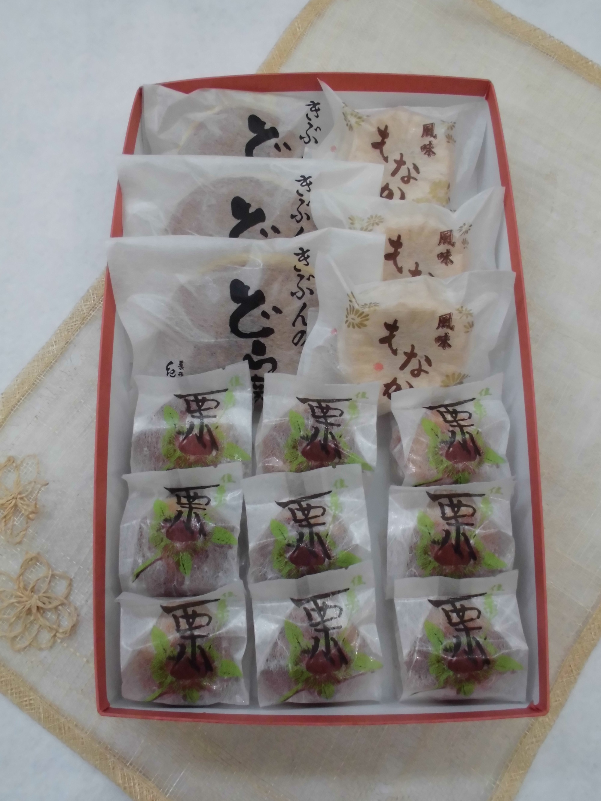 きぶんのどら焼きと菊最中と栗一粒の 詰め合わせ